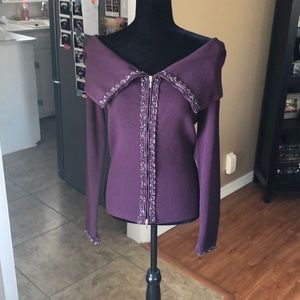 Off the Shoulder Plum Cache Sweater